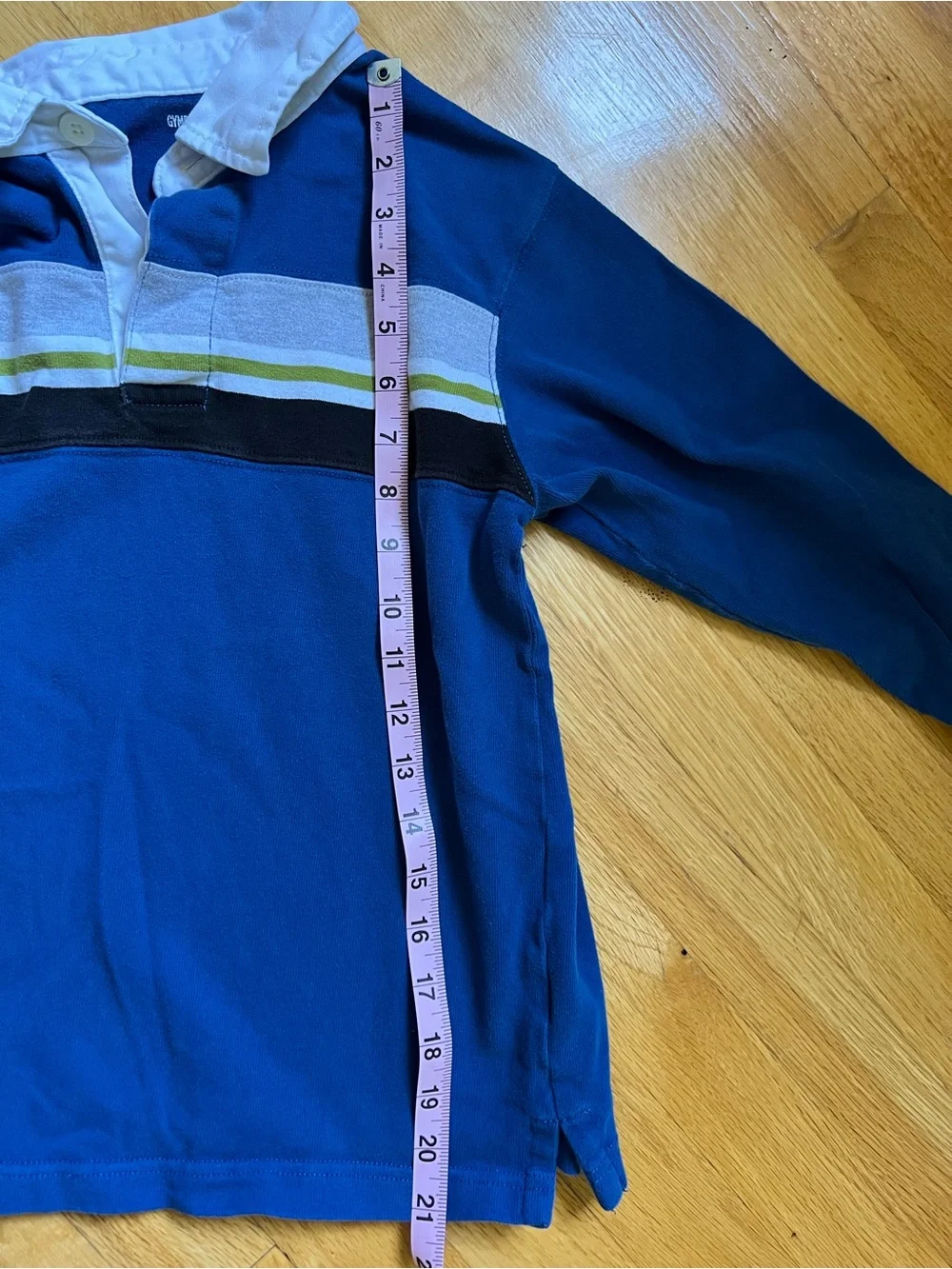 Thick, Soft Cotton GYMBOREE Blue Striped Rugby Polo w/ White Collar size youth 8